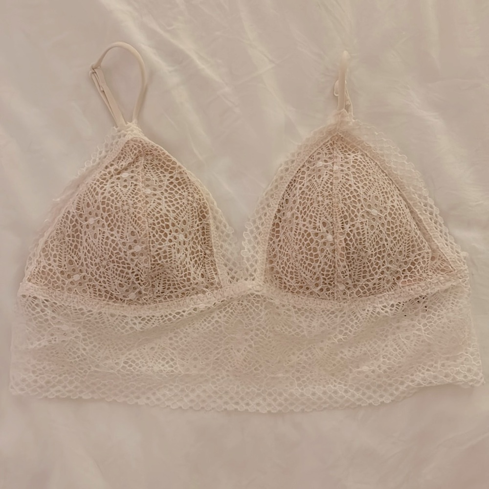 Victoria’s Secret nude and cream lace bralette, size small